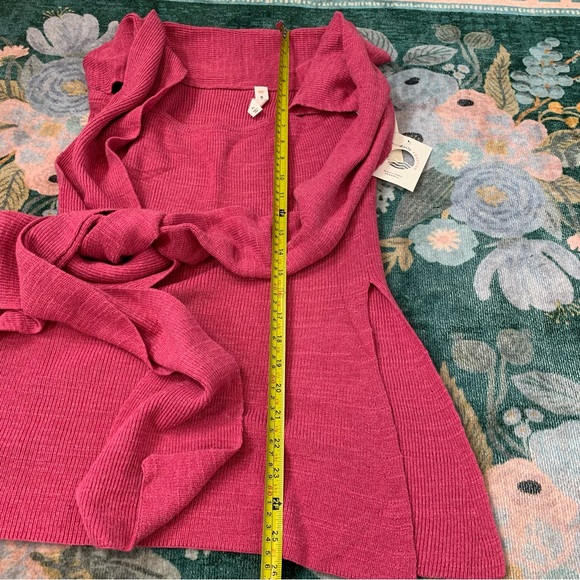 Anthropologie Daily Practice Convertible Sweater Top XL Pink Knit Wrap Halter - Picture 8 of 16